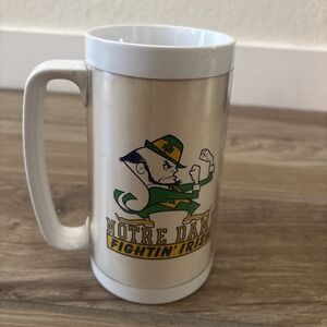 Vintage Fightin Irish Thermo-Serv Insulated Mug Notre Dame Collectible Fast Ship